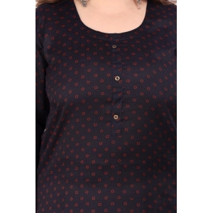Generic Women's Office wear Bandhni Printed Capsule Straight Kurti (Navy Blue)