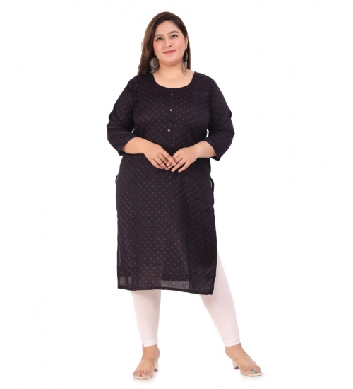 Women's Office wear Bandhni Printed Capsule Straight Kurti (Navy Blue)
