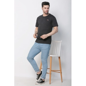 Generic Men's Cotton Jersey Round Neck Plain Tshirt (Charcoal Melange)