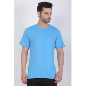 Generic Men's Cotton Jersey Round Neck Plain Tshirt (Turquoise Blue)