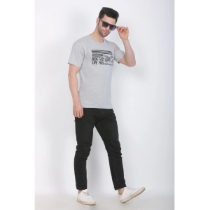 Generic Men's Cotton Jersey Round Neck Printed Tshirt (Grey Melange)