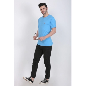 Generic Men's Cotton Jersey V Neck Plain Tshirt (Turquoise Blue)