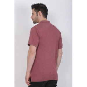 Generic Men's Poly Viscose Polo Plain Tshirt (Maroon Melange)