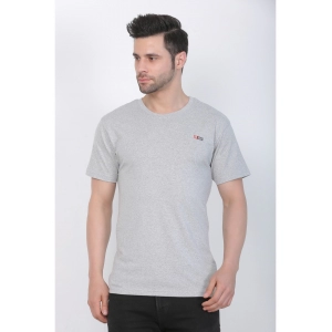 Generic Men's Cotton Jersey Round Neck Plain Tshirt (Grey Melange)