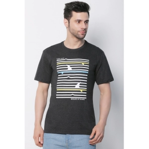 Generic Men's Cotton Jersey Round Neck Printed Tshirt (Charcoal Melange)