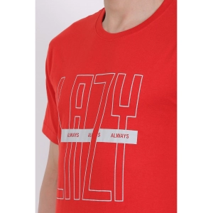 Generic Men's Cotton Jersey Round Neck Printed Tshirt (Red)