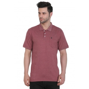 Generic Men's Poly Viscose Polo Plain Tshirt (Maroon Melange)