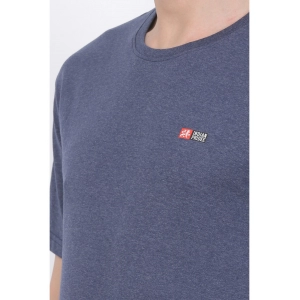 Generic Men's Cotton Jersey Round Neck Plain Tshirt (Blue Melange)