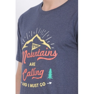 Generic Men's Cotton Jersey Round Neck Printed Tshirt (Blue Melange)