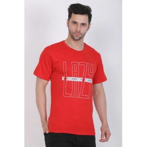 Generic Men's Cotton Jersey Round Neck Printed Tshirt (Red)