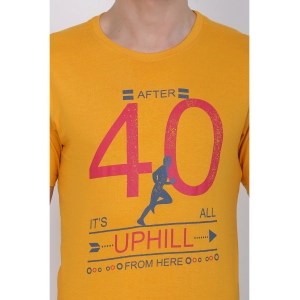 Generic Men's Cotton Jersey Round Neck Printed Tshirt (Mustard Yellow)