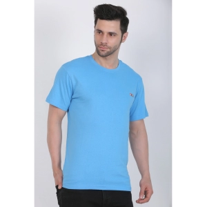 Generic Men's Cotton Jersey Round Neck Plain Tshirt (Turquoise Blue)