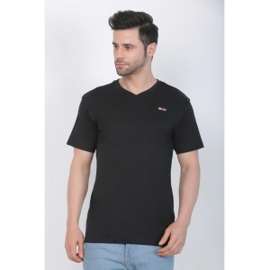Generic Men's Cotton Jersey V Neck Plain Tshirt (Black)