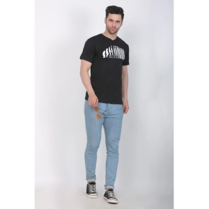 Generic Men's Cotton Jersey V Neck Printed Tshirt (Black)