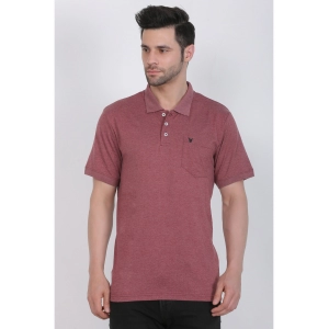 Generic Men's Poly Viscose Polo Plain Tshirt (Maroon Melange)