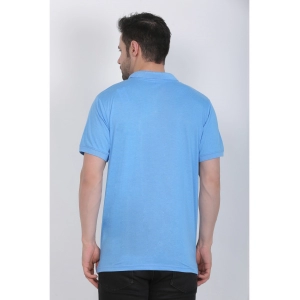Generic Men's Poly Viscose Polo Plain Tshirt (Blue Melange)