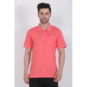Generic Men's Poly Viscose Polo Plain Tshirt (Red Melange)
