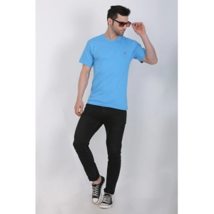 Generic Men's Cotton Jersey Round Neck Plain Tshirt (Turquoise Blue)
