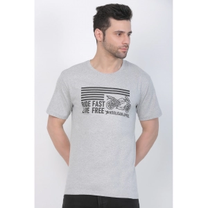 Generic Men's Cotton Jersey Round Neck Printed Tshirt (Grey Melange)