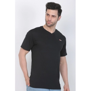 Generic Men's Cotton Jersey V Neck Plain Tshirt (Black)