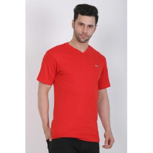 Generic Men's Cotton Jersey V Neck Plain Tshirt (Red)