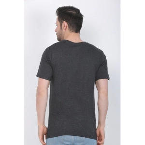 Generic Men's Cotton Jersey V Neck Printed Tshirt (Charcoal Melange)