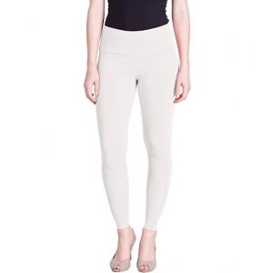 Generic Women's Cotton Stretchable Skin Fit Ankle Length Leggings (White)
