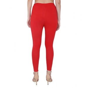 Generic Women's Cotton Stretchable Skin Fit Ankle Length Leggings (Red)