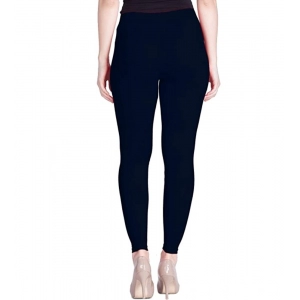 Generic Women's Cotton Stretchable Skin Fit Ankle Length Leggings (Navy Blue)