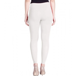 Generic Women's Cotton Stretchable Skin Fit Ankle Length Leggings (White)