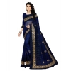 Women's Net Saree With Blouse (Navy Blue, 5-6Mtrs) Women's Net Saree With Blouse (Navy Blue, 5-6Mtrs)
