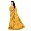 Women's Net Saree With Blouse (Yellow, 5-6Mtrs)