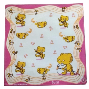 Generic Pack Of_8 Cartoon With Music Notes Small Size Handkerchiefs (Color: Assorted)