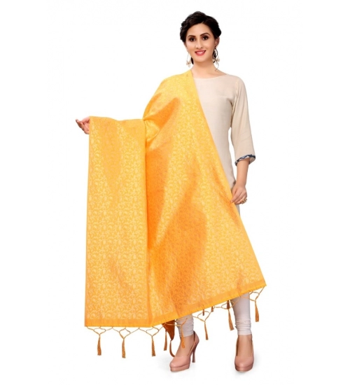 Women's Silk Pure weaving Work Duppatta (Honey, Length: 2-2.3 Mtrs)