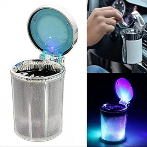 Generic Designer Car Ash Tray Ashtray With Blue Led Light & Rainbow Colors (Multicolor)