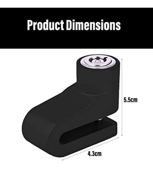 Mini Bicycle Motorcycle Disc Brake Lock Disk Lock Security (Black)