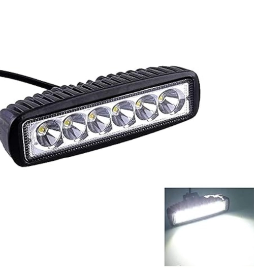 6 Led Straight Fog Lights Projector Lens (Black)