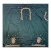 Dropship Women's Cotton Silk Embroidered Unstitched Blouse Piece (Dark Green, 80-100 cm)