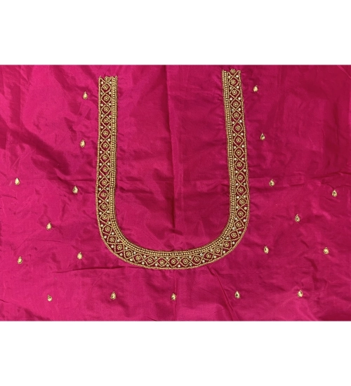 Women's Cotton Silk Self Design Unstitched Blouse Piece (Pink, 80-100 cm)