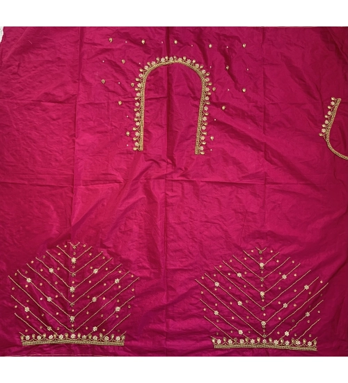 Women's Cotton Silk Self Design Unstitched Blouse Piece (Pink, 80-100 cm)