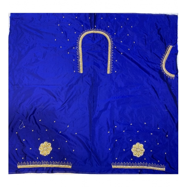 Dropship Women's Cotton Silk Self Design Unstitched Blouse Piece (Blue, 80-100 cm)