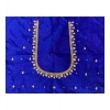 Dropship Women's Cotton Silk Self Design Unstitched Blouse Piece (Dark Blue, 80-100 cm)