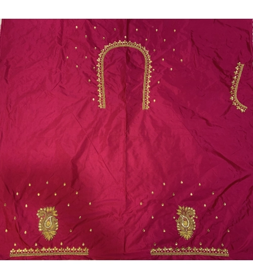 Women's Cotton Silk Self Design Unstitched Blouse Piece (Pink, 80-100 cm)