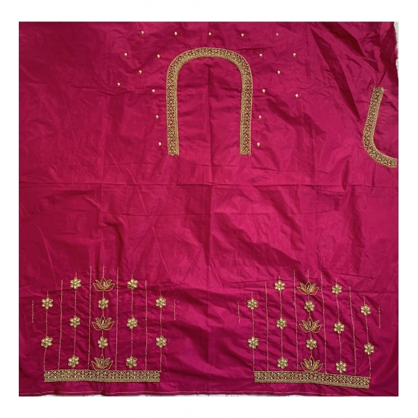 Dropship Women's Cotton Silk Self Design Unstitched Blouse Piece (Pink, 80-100 cm)