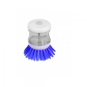 Generic Pack Of_2 Plastic Wash Basin Brush Cleaner With Liquid Soap Dispenser (Color: Assorted)