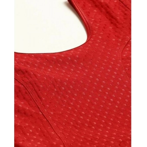 Generic Women's Cotton Lycra Blend Solid Non Padded Readymade Blouse (Red, Size: Free Size)