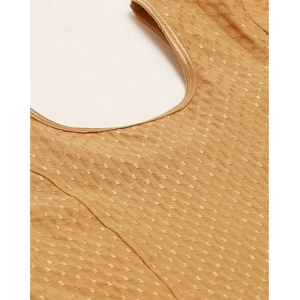 Generic Women's Cotton Lycra Blend Solid Non Padded Readymade Blouse (Beige, Size: Free Size)