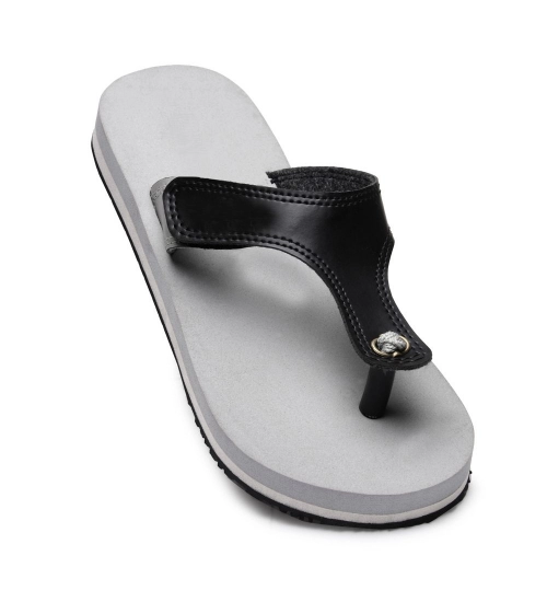 Unisex Rubber Lightweight T-Style Slippers (Grey)