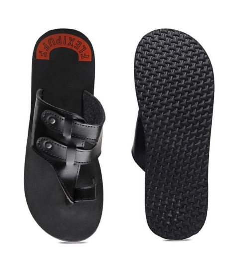 Unisex Rubber Lightweight Slippers for Effortless Style (Black)