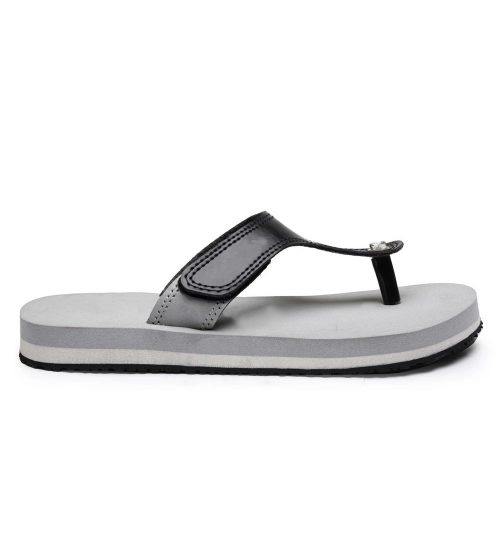 Unisex Rubber Lightweight T-Style Slippers (Grey)